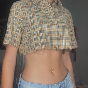 vintage cropped button up